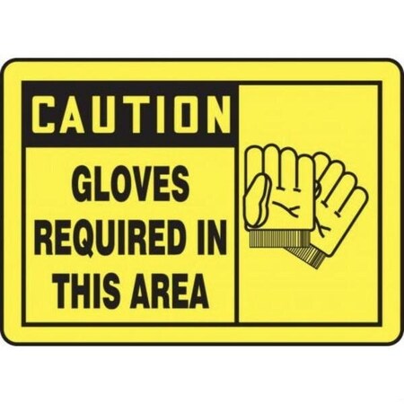 Accuform OSHA CAUTION SAFETY SIGN GLOVES MPPE784XP MPPE784XP